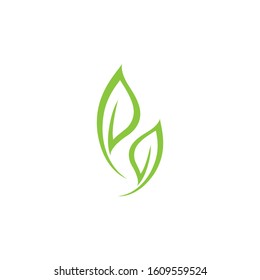Green leaf ecology nature element vector icon