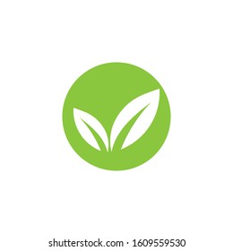 Green leaf ecology nature element vector icon