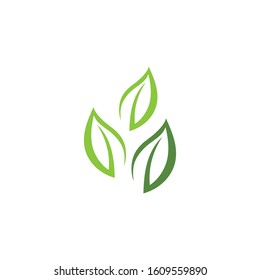 Green leaf ecology nature element vector icon