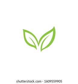 Green leaf ecology nature element vector icon