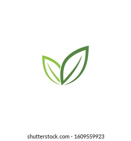Green leaf ecology nature element vector icon