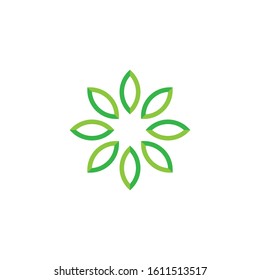 Green leaf ecology nature element vector icon