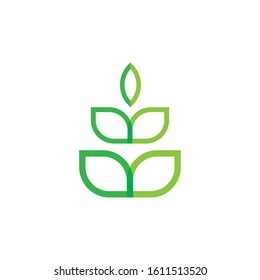 Green leaf ecology nature element vector icon