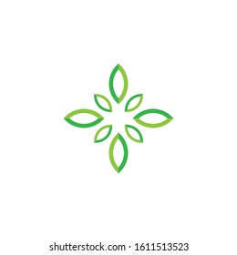 Green leaf ecology nature element vector icon