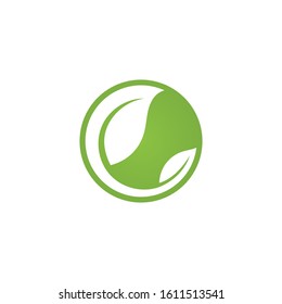 Green leaf ecology nature element vector icon