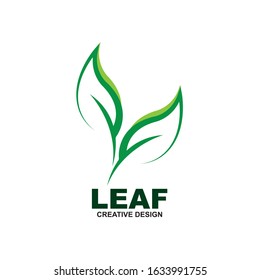 Green leaf ecology nature element vector icon
