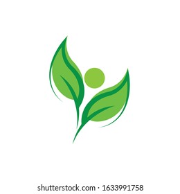 Green leaf ecology nature element vector icon
