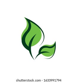 Green leaf ecology nature element vector icon
