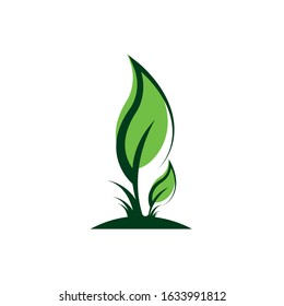 Green leaf ecology nature element vector icon
