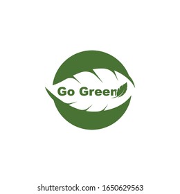 green leaf ecology nature element vector icon of go green design