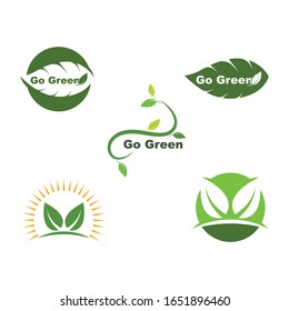 ecología de hoja verde elemento vectorial icono de ir diseño verde