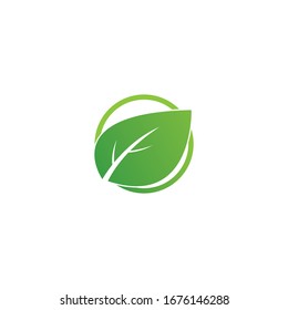 green leaf ecology nature element vector icon