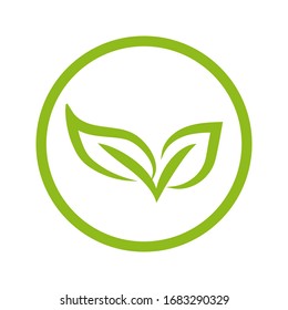 Green leaf ecology nature element vector icon