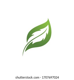 Green leaf ecology nature element vector icon