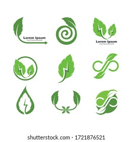 green leaf ecology nature element  vector icon of go green design