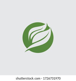 green leaf ecology nature element vector logo