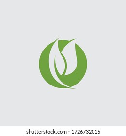 green leaf ecology nature element vector logo