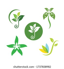 green leaf ecology nature element  vector icon of go green design