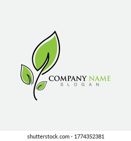 Green leaf ecology nature element vector icon