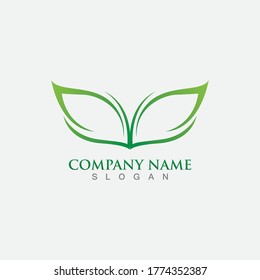 Green leaf ecology nature element vector icon
