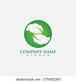 Green leaf ecology nature element vector icon