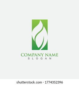 Green leaf ecology nature element vector icon