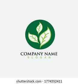 Green leaf ecology nature element vector icon