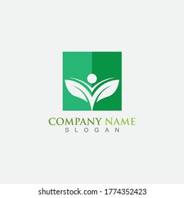 Green leaf ecology nature element vector icon