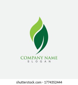 Green leaf ecology nature element vector icon