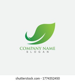 Green leaf ecology nature element vector icon