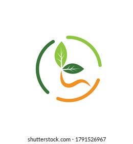 green leaf ecology nature element  vector icon of go green design