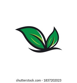 green leaf ecology nature element  vector icon of go green design