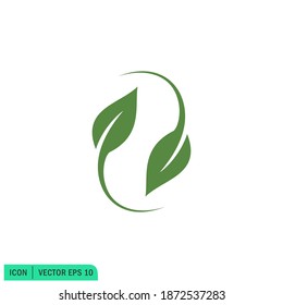 Icono vectorial del elemento de la ecología de la hoja verde