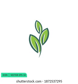 Green leaf ecology nature element vector icon