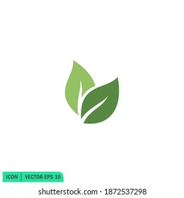 Green leaf ecology nature element vector icon