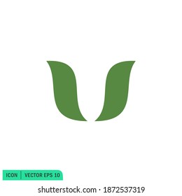 Icono vectorial del elemento de la ecología de la hoja verde