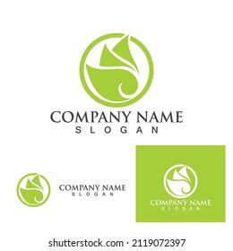 green leaf ecology nature element vector icon
,