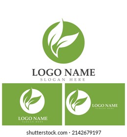 green leaf ecology nature element vector logo