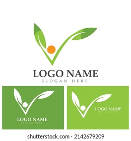 green leaf ecology nature element vector logo