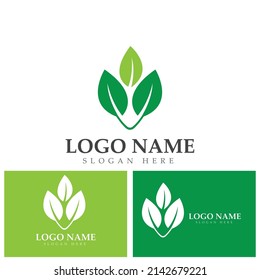 green leaf ecology nature element vector logo