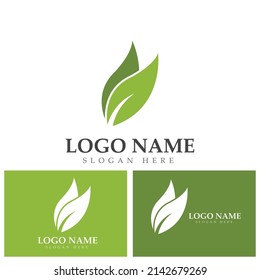green leaf ecology nature element vector logo