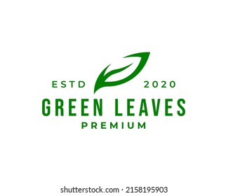 Green leaf ecology nature element logo icon template