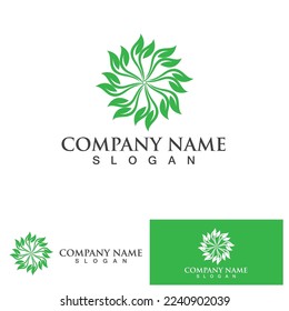 green leaf ecology nature element vector logo