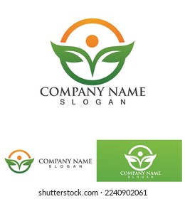 green leaf ecology nature element vector logo