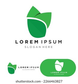 Grünblatt Ökologie-Naturelement Vektorlogo