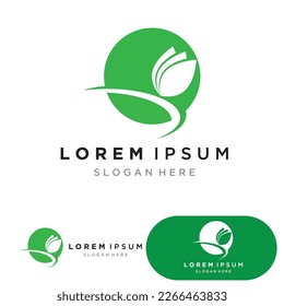 green leaf ecology nature element vector logo