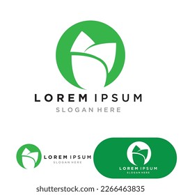 green leaf ecology nature element vector logo