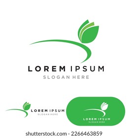 green leaf ecology nature element vector logo