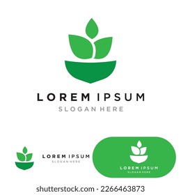 green leaf ecology nature element vector logo
