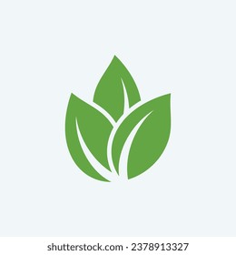 Icono vectorial del elemento de la ecología de la hoja verde